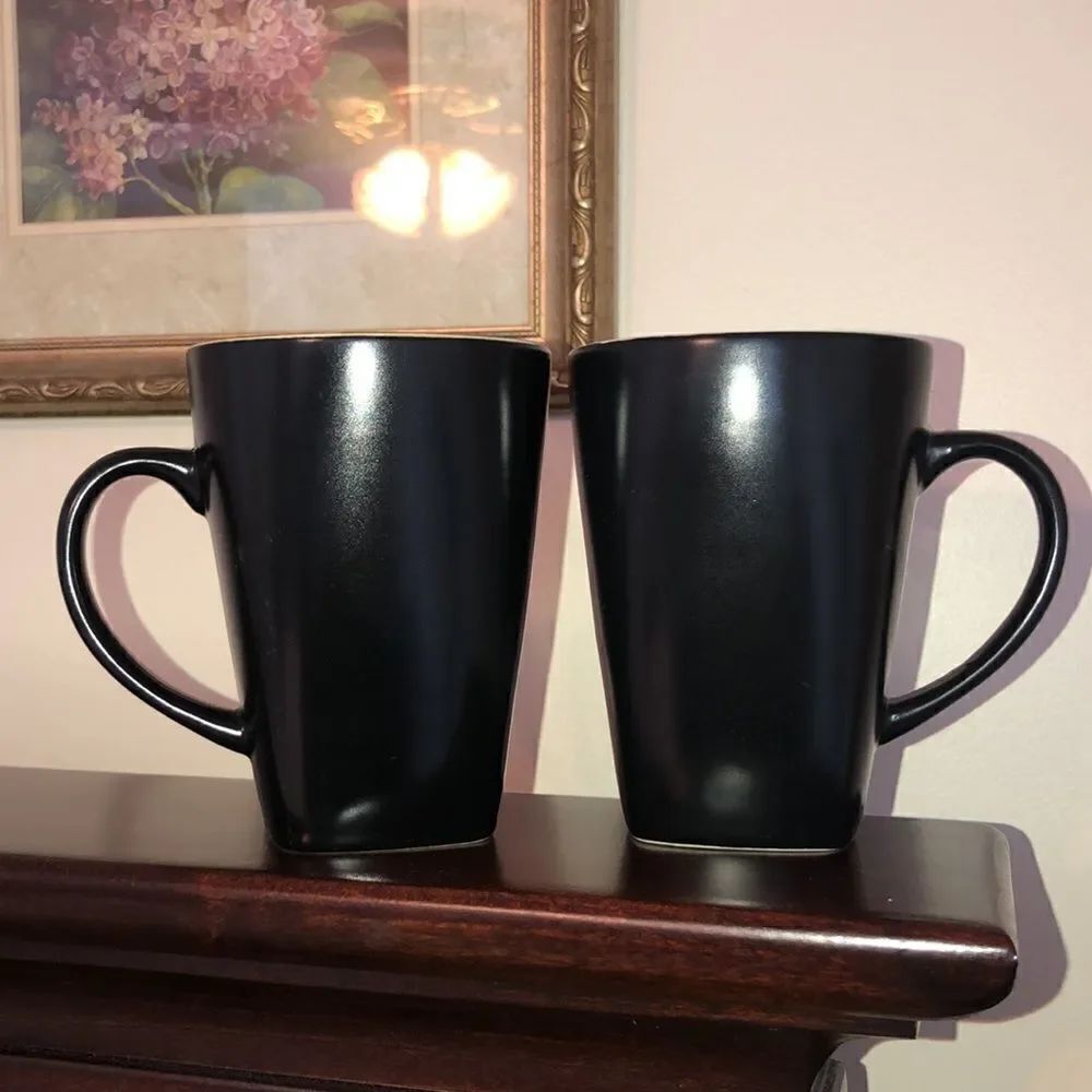 Threshold Set of 2 Black Porcelain Onyx Mugs